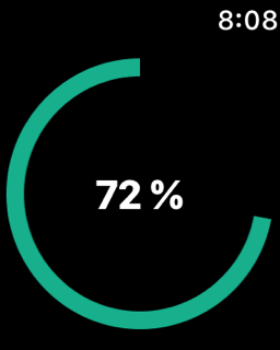 Battery Status Apple Watch stav baterie iPhonu 72%